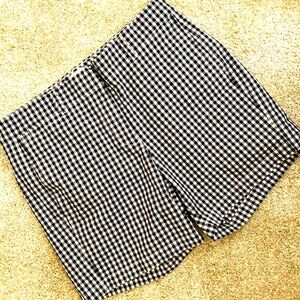 J. CREW Black/White Checkered Cotton Shorts Size 10